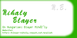 mihaly blayer business card